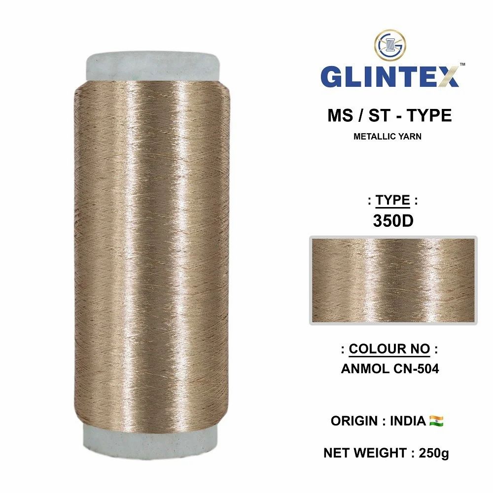 Chappat / Flat Jari and Metallic Yarn Color Anmol-504  - Chappat Yarn  - High Quality Product Image
