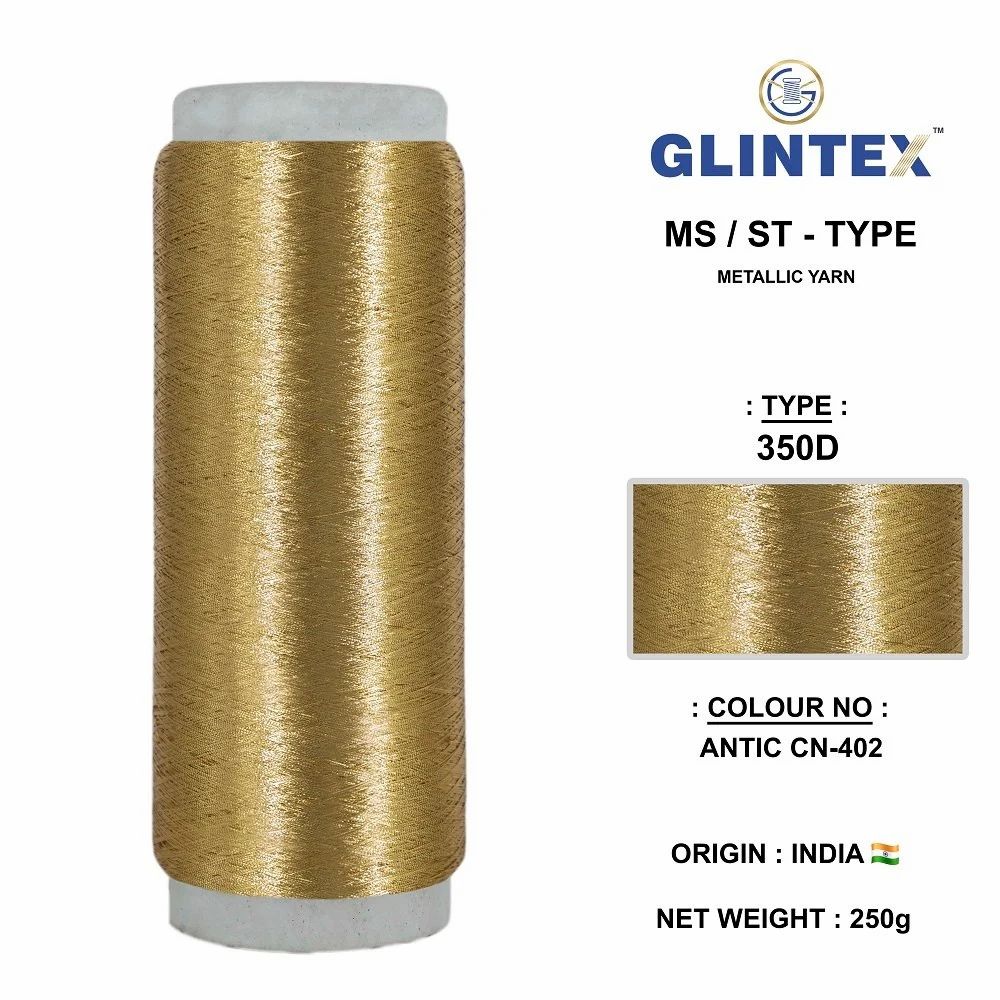 Chappat / Flat Jari and Metallic Yarn Color Antic-402  - Chappat Yarn  - High Quality Product Image