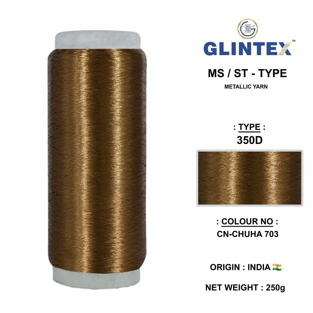 Chappat / Flat Jari and Metallic Yarn Color Chuha-703  - Chappat Yarn  - High Quality Product Image