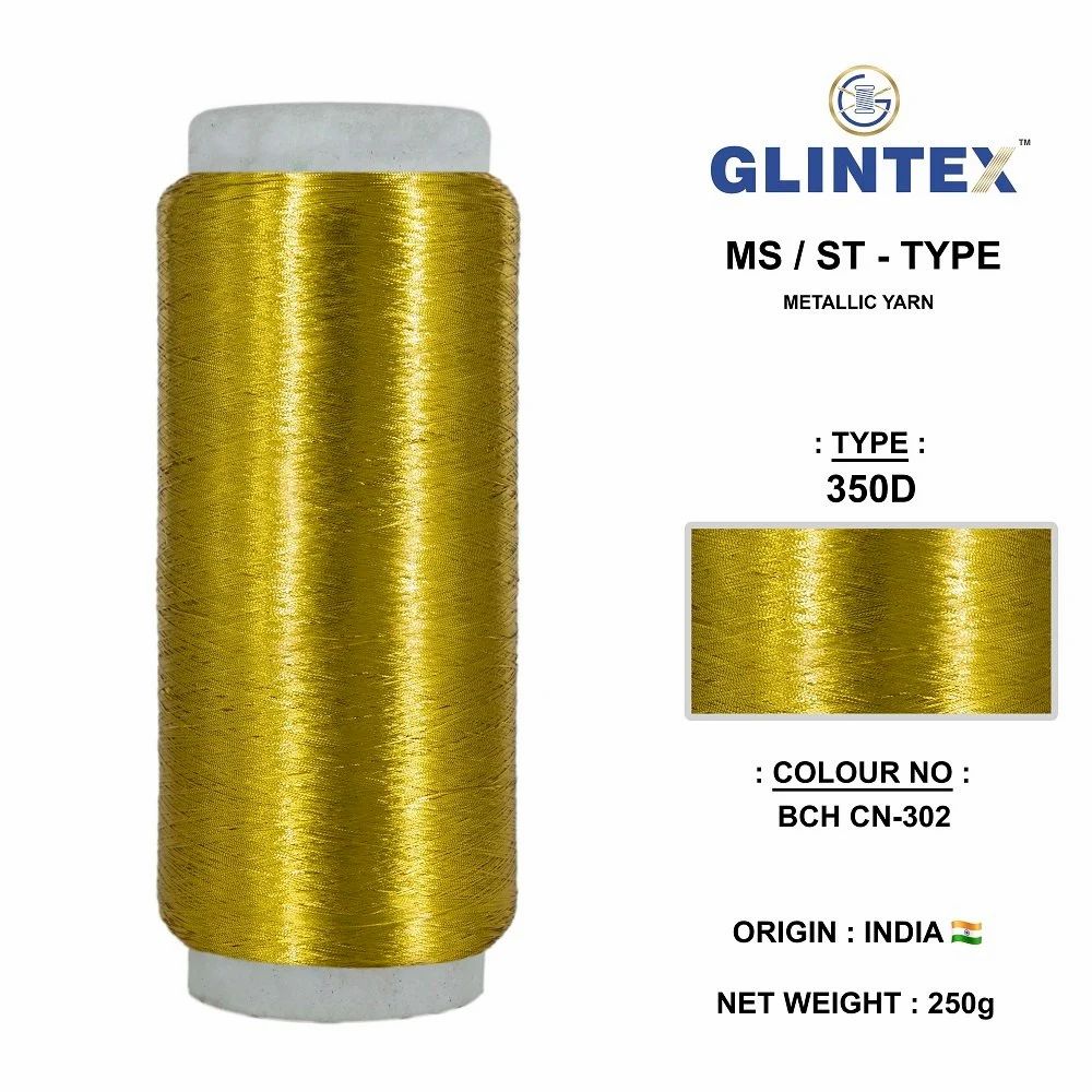 Chappat / Flat Jari and Metallic Yarn Color BCH-302  - Chappat Yarn  - High Quality Product Image