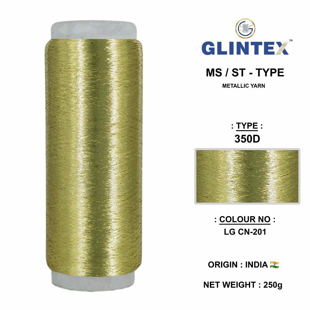Chappat / Flat Jari and Metallic Yarn Color LG-201  - Chappat Yarn  - High Quality Product Image