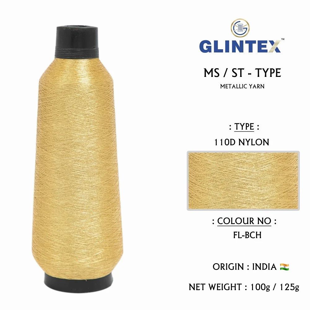 110D Nylon Jari Kasab / Metallic Yarn Color FL BCH (P)  - Computer Embroidery Nylon Jari and Metallic Yarn  - High Quality Product Image