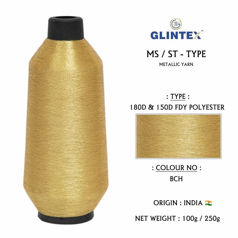 180D Polyester Metallic Yarn / Jari Kasab Color BCH For Computer Embroidery Machines  - Computer Embroidery Polyester Jari and Metallic Yarn  - High Quality Product Image