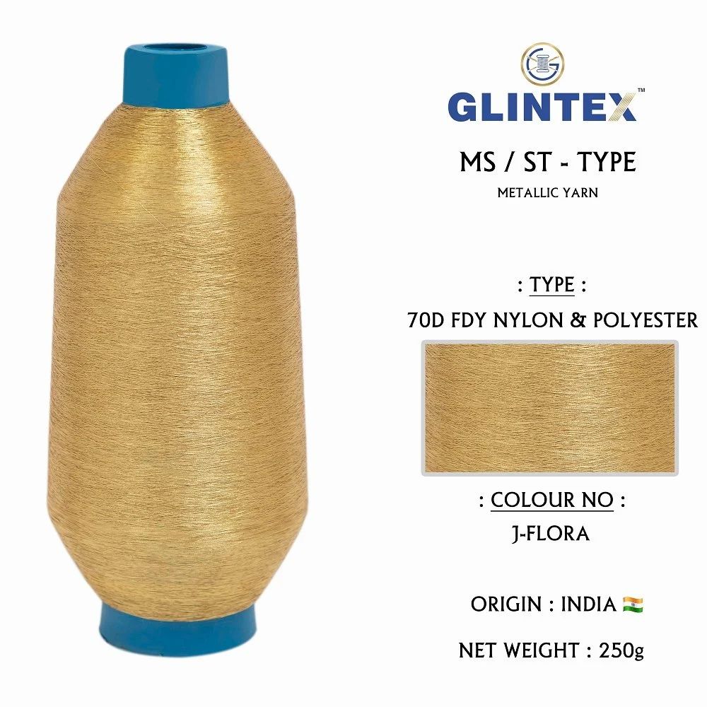 70D FDY Nylon and Polyester J Flora Yarn  - Weaving Jari Kasab And Metallic Yarn  - High Quality Product Image