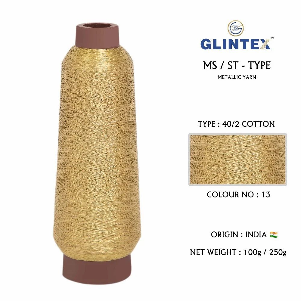 40/2 Cotton Metallic Yarn / Jari Kasab Color 13 For Aari Embroidery Machines  - Aari Machine Embroidery Jari And Metallic Yarn  - High Quality Product Image