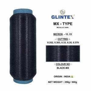 MX-Type Metallic Yarn Color Black  - MX-Type Metallic Yarn 