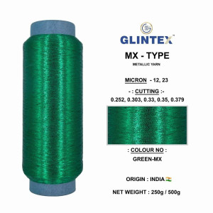 MX-Type Metallic Yarn Color Green  - MX-Type Metallic Yarn 
