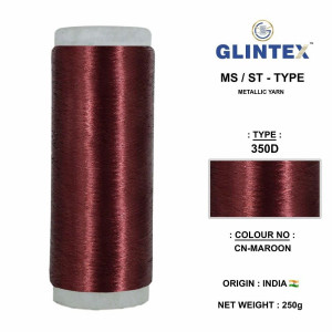 Chappat / Flat Jari and Metallic Yarn Color Maroon  - Chappat Yarn 