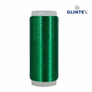 Chappat / Flat Jari and Metallic Yarn Color Green - View 2  - Chappat Yarn 