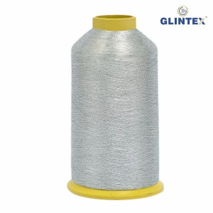 110D Nylon Jari Kasab / Metallic Yarn Color Silver (Y 125) - View 2  - Computer Embroidery Nylon Jari and Metallic Yarn 