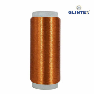 Chappat / Flat Jari and Metallic Yarn Color Orange - View 2  - Chappat Yarn 