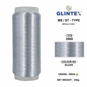 Chappat / Flat Jari and Metallic Yarn Color Silver  - Chappat Yarn 