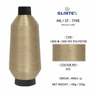 180D Polyester Metallic Yarn / Jari Kasab Color 422 For Computer Embroidery Machines  - Computer Embroidery Polyester Jari and Metallic Yarn 