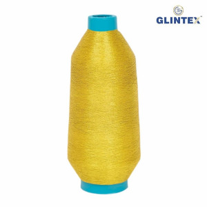 180D Polyester Metallic Yarn / Jari Kasab Color P-1010 For Computer Embroidery Machines - View 2  - Computer Embroidery Polyester Jari and Metallic Yarn 