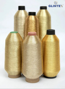 180D Polyester Metallic Yarn / Jari Kasab Color P-915-JM For Computer Embroidery Machines - View 3  - Computer Embroidery Polyester Jari and Metallic Yarn 