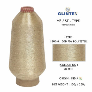 180D Polyester Metallic Yarn / Jari Kasab Color SD-BCH For Computer Embroidery Machines  - Computer Embroidery Polyester Jari and Metallic Yarn 