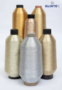 180D Polyester Metallic Yarn / Jari Kasab Color SD-BCH For Computer Embroidery Machines - View 3  - Computer Embroidery Polyester Jari and Metallic Yarn 