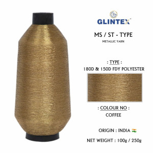 180d Polyester Metallic Yarn / Jari Kasab Color Coffee  - Computer Embroidery Metallic Yarn and Jari 