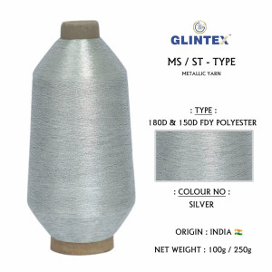 180D Polyester Metallic Yarn / Jari Kasab Color Silver  - Computer Embroidery Metallic Yarn and Jari 