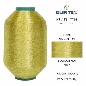 30D Cotton Pista Color Yarn - View 1  - Weaving Jari Kasab And Metallic Yarn 