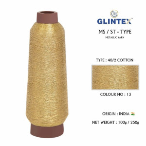 40/2 Cotton Metallic Yarn / Jari Kasab Color 13 For Aari Embroidery Machines - View 1  - Aari Machine Embroidery Jari And Metallic Yarn 