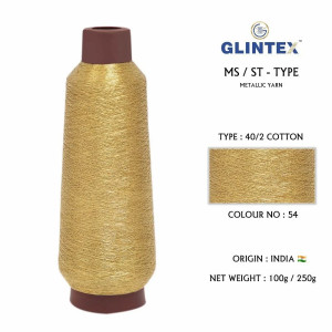 40/2 Cotton Metallic Yarn / Jari Kasab Color 54 For Aari Embroidery Machines - View 1  - Aari Machine Embroidery Jari And Metallic Yarn 